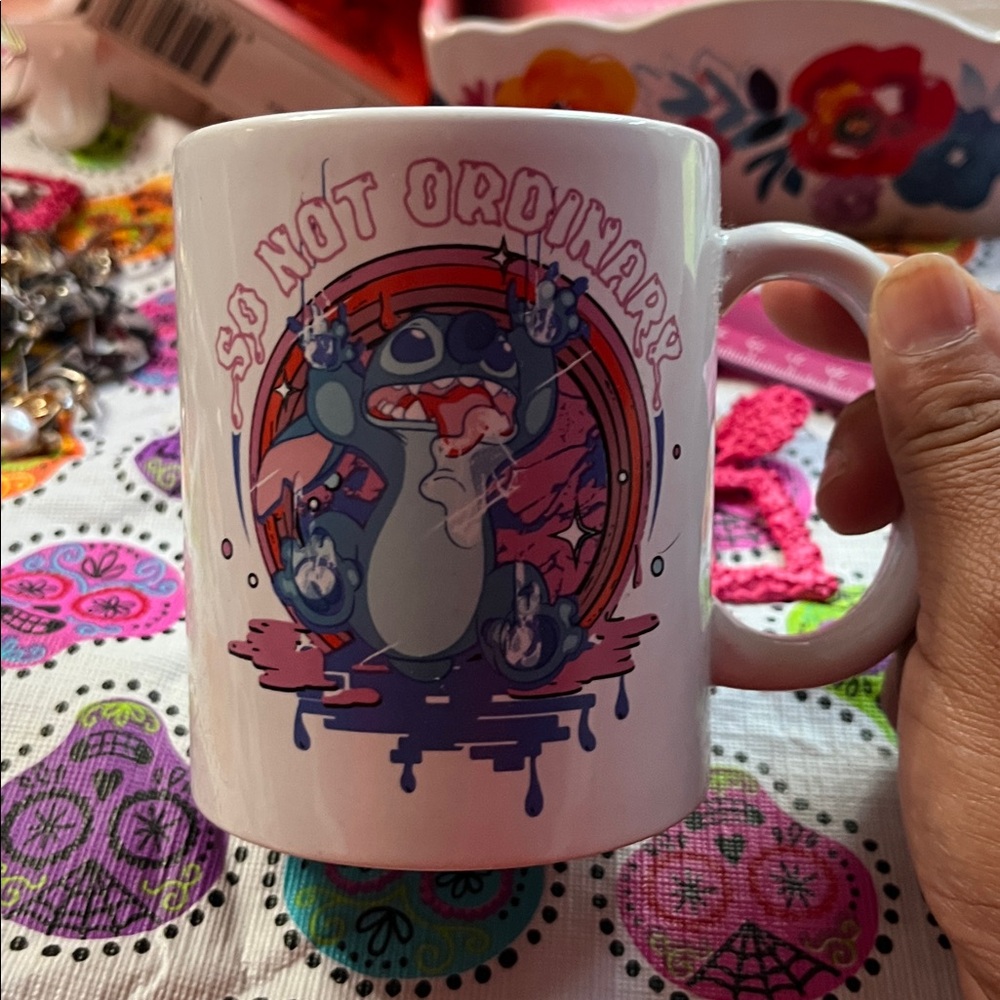 Disney’s Stitch-SO NOT ORDINARY White Coffee Mug 16 Oz Wild Stitch